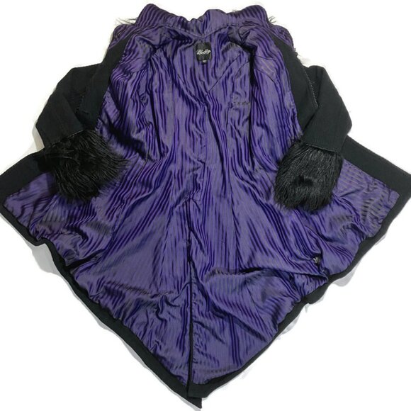 Vtg Y2K Lip Service Wicked Winter Faux Fur Goth Victorian Steampunk Tail Coat - Picture 4 of 9